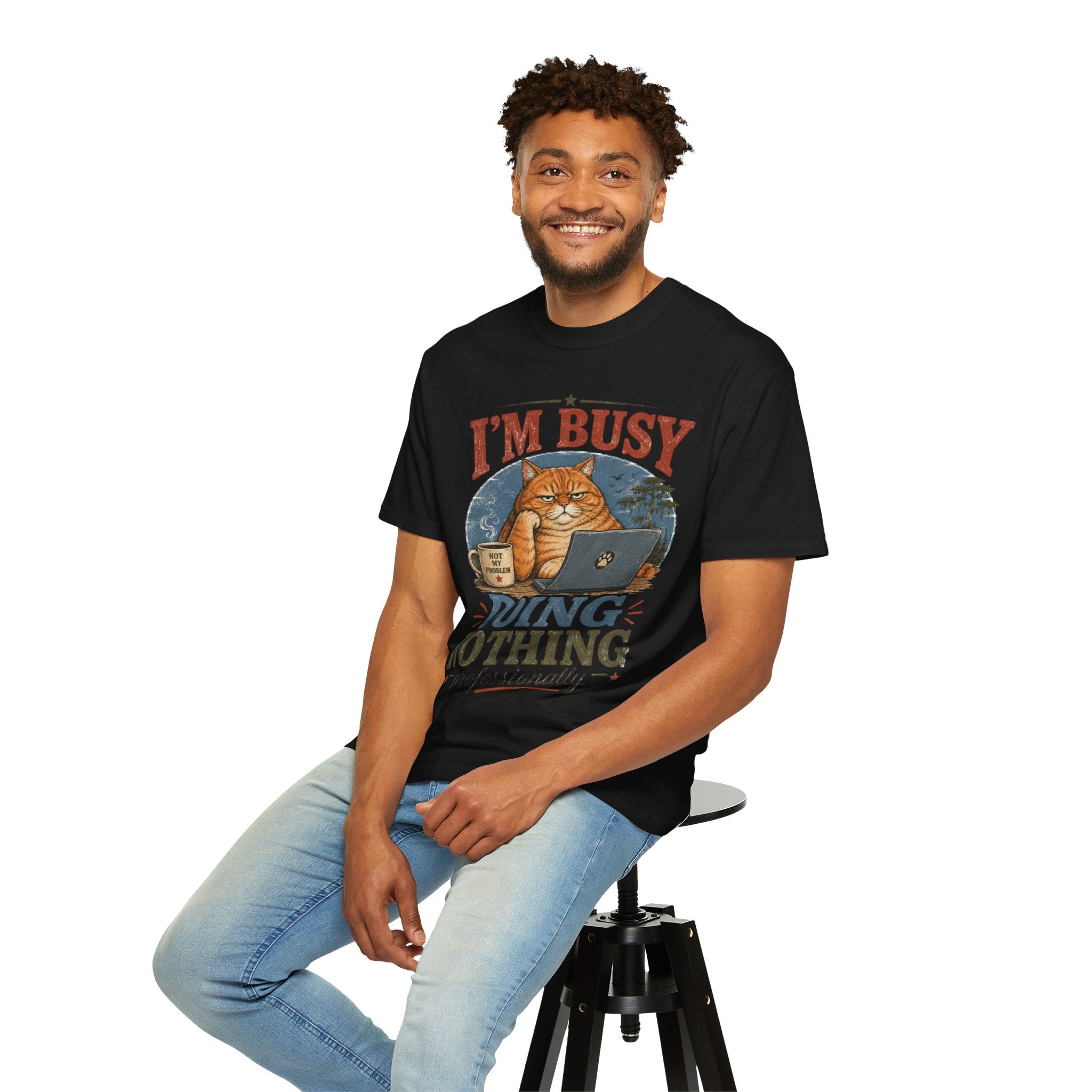 I'm Busy Doing Nothing Professionally Cat T-Shirt