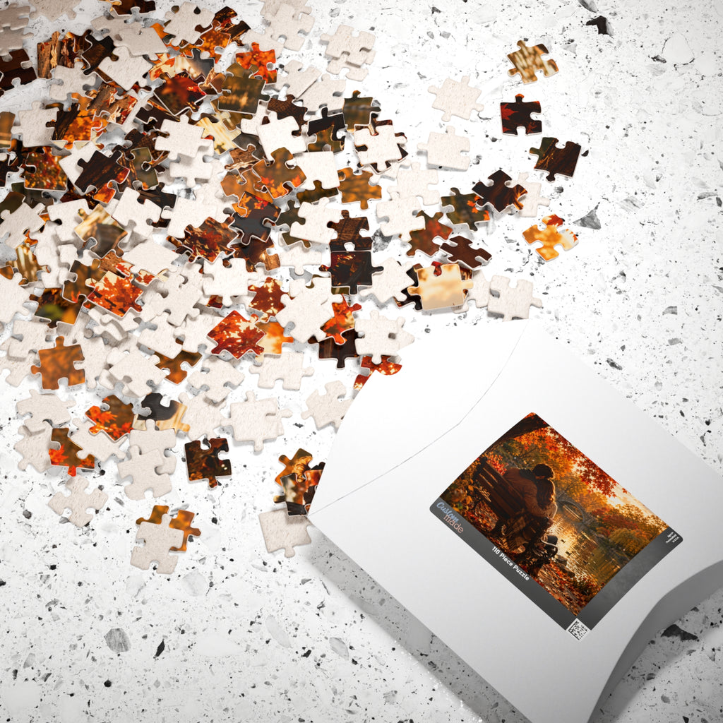 Autumn Romance Jigsaw Puzzle — Cozy Couples in Fall Park (110/252/520/1014 pc)