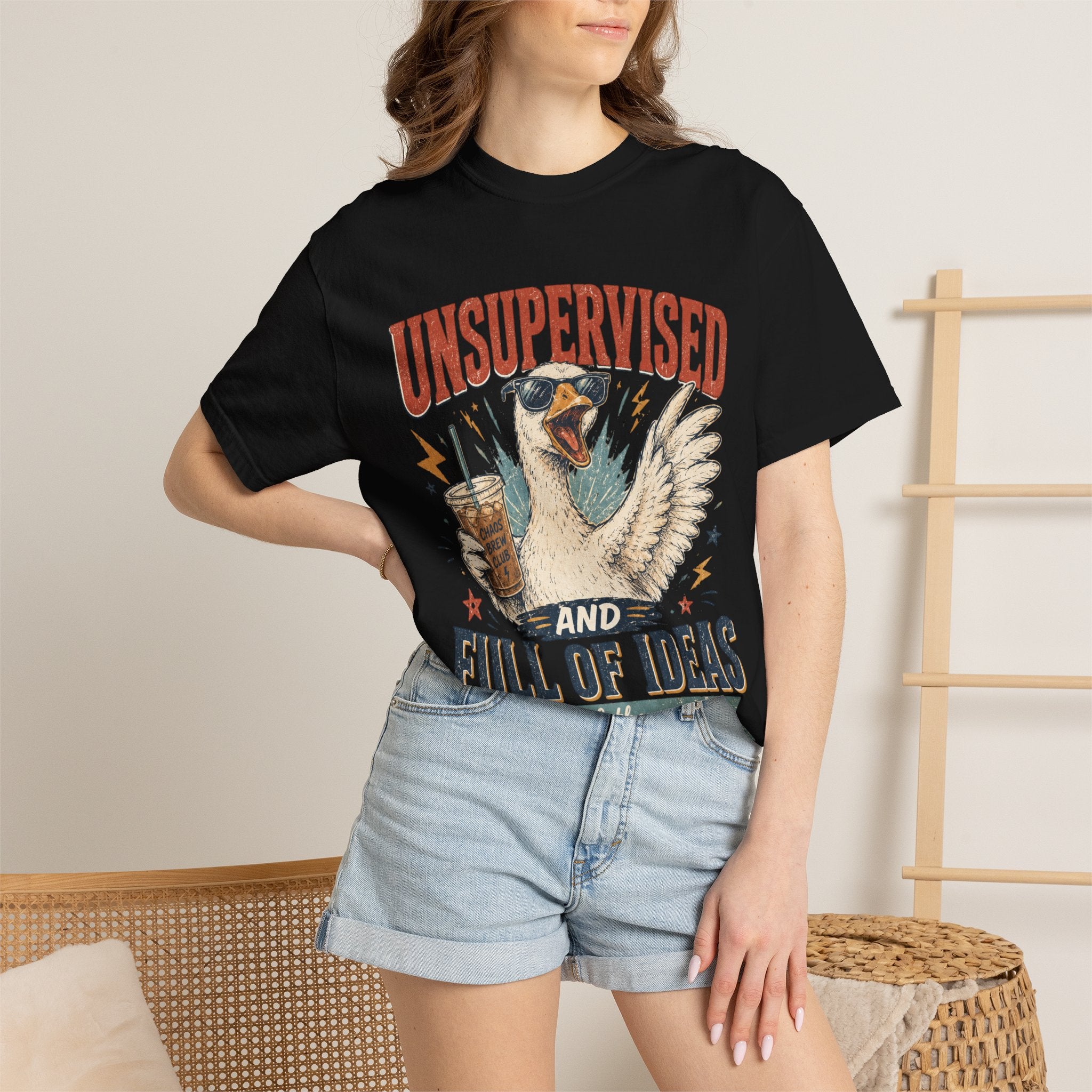 Unsupervised & Full of Ideas Duck Graphic T-Shirt