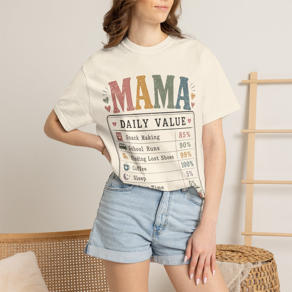 Mama Daily Value T-Shirt — Funny Mom Gift Tee ("Still the best job ever")