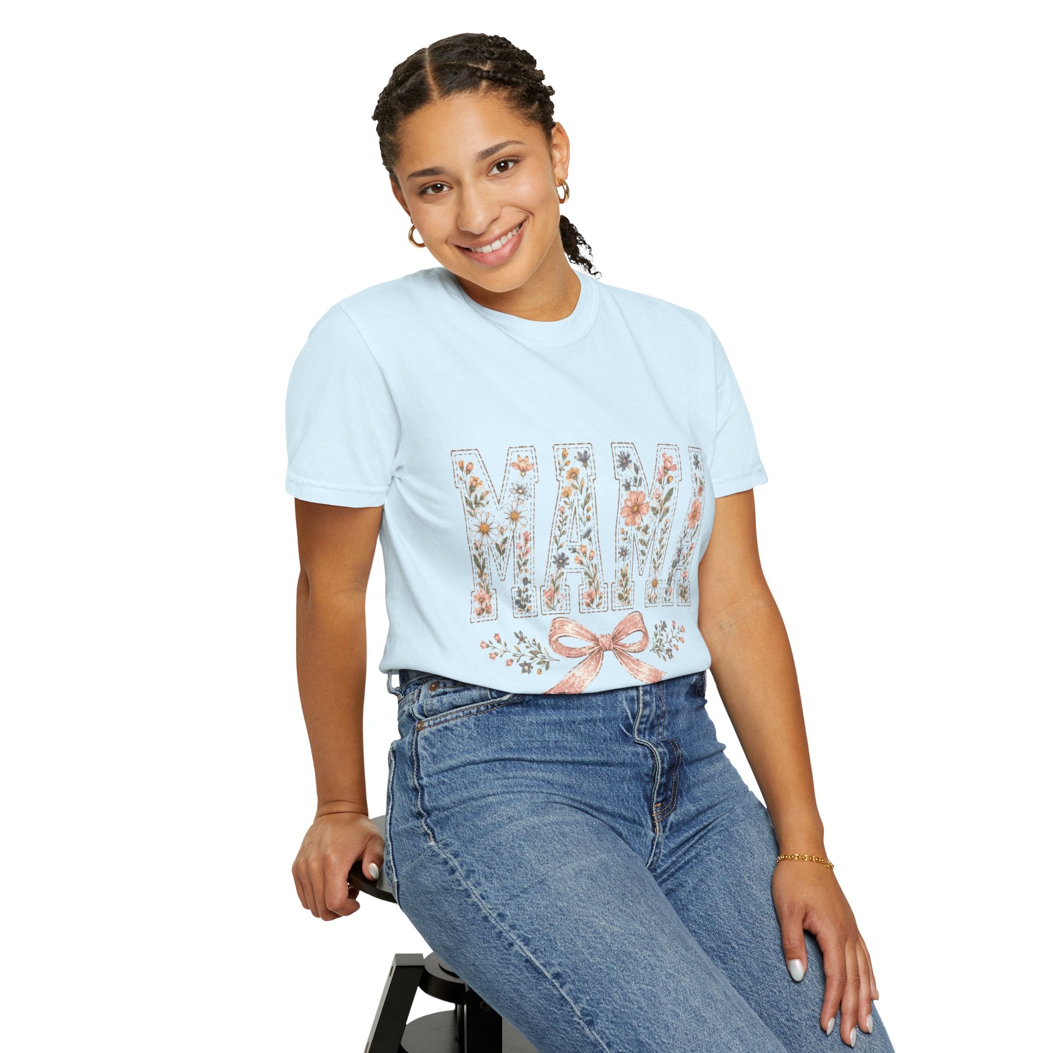 Mama Floral T‑Shirt – 'Wildly Loved' Bow Design, Mother's Day Gift