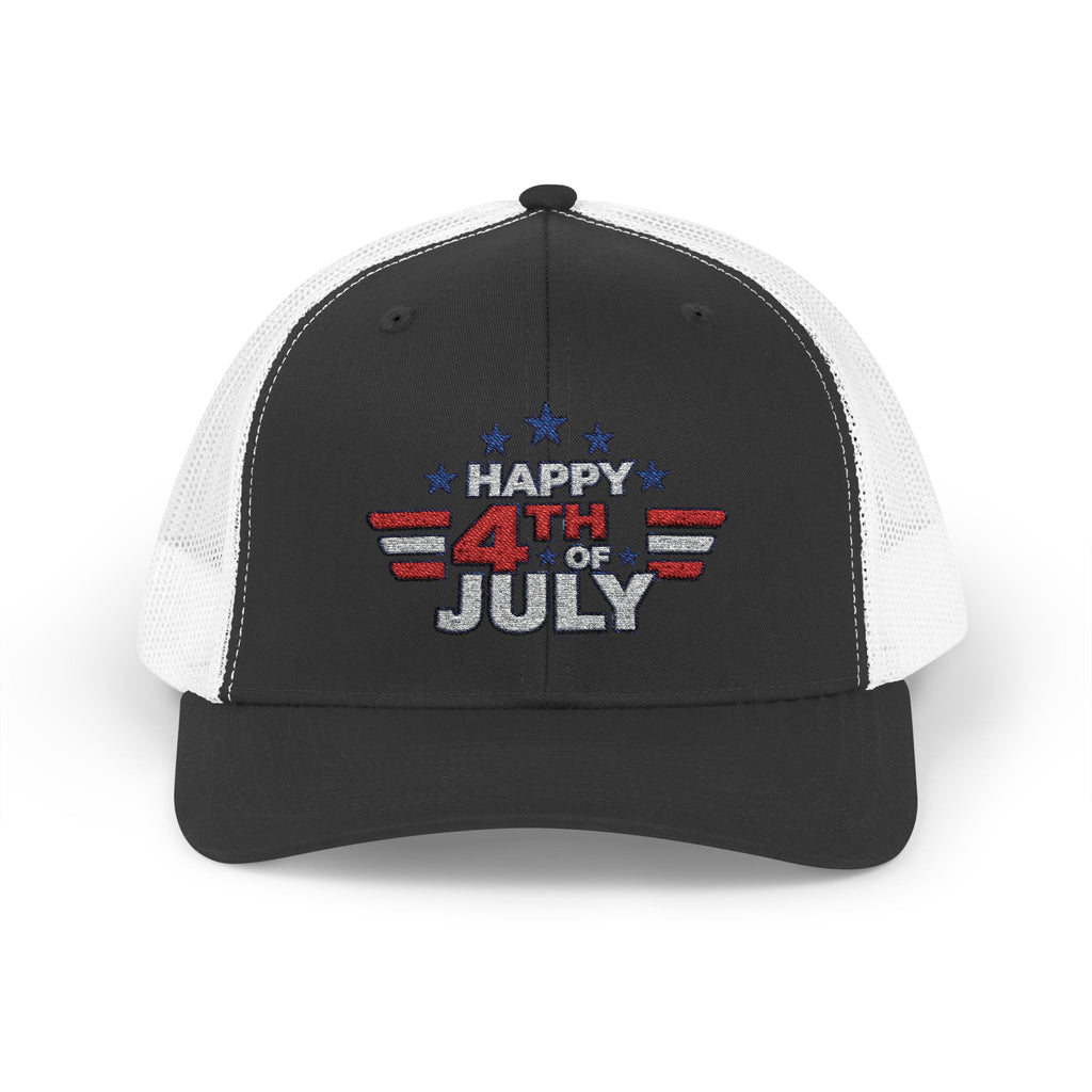 4th of July Trucker Hat – Patriotic Snapback Cap with Stars & Stripes Design