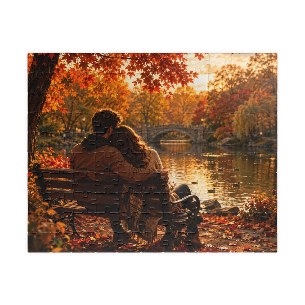 Autumn Romance Jigsaw Puzzle — Cozy Couples in Fall Park (110/252/520/1014 pc)