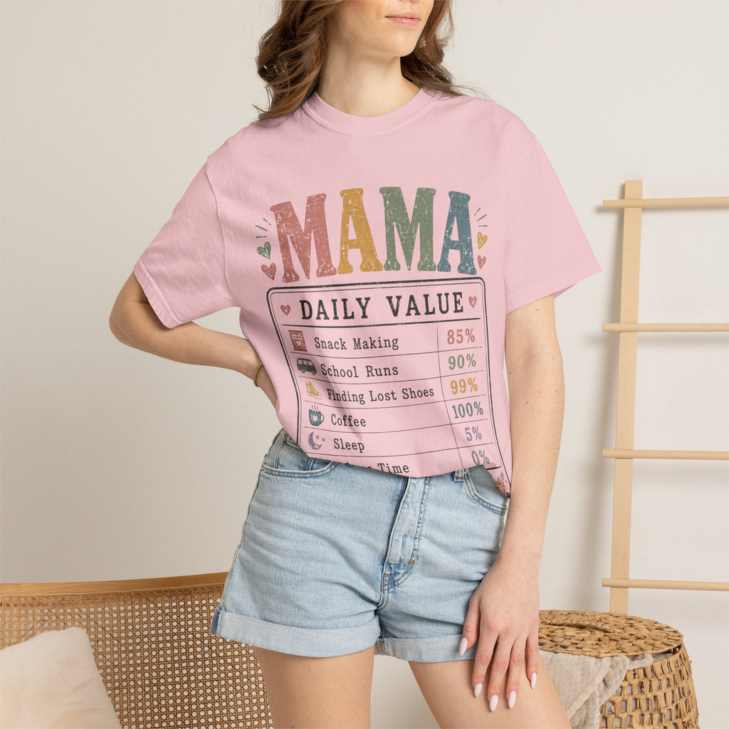 Mama Daily Value T-Shirt — Funny Mom Gift Tee ("Still the best job ever")