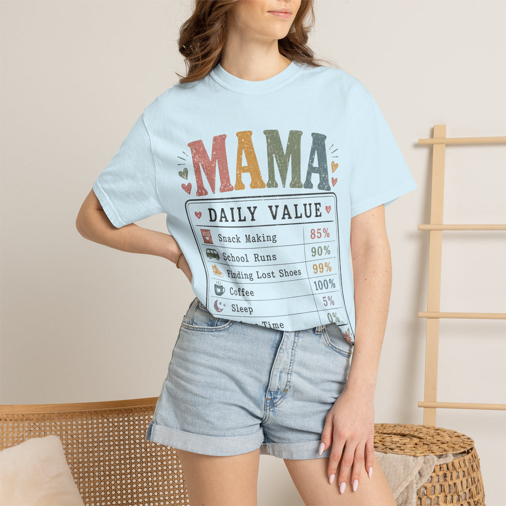 Mama Daily Value T-Shirt — Funny Mom Gift Tee ("Still the best job ever")